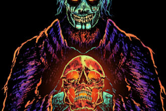 design a unique occult dark art illustration