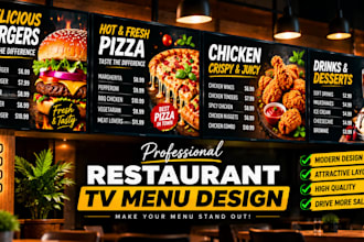design a professional TV screen menu