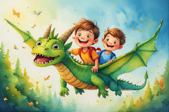 draw a magical children book cover illustration