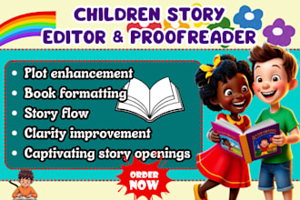 write and edit and proofread your children story book ebook book editor