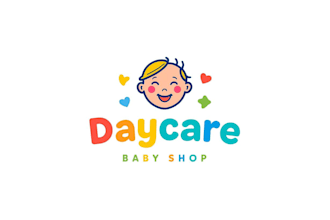 do modern daycare childcare baby shop school and kids logo design