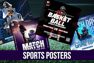 design stunning sports poster, flyer, or banner