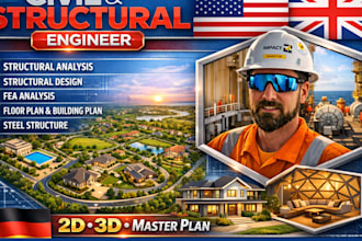 do structural architectural design, landscape design 2d 3d site plan master plan