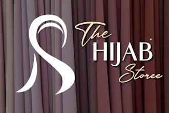 create a unique hijab logo design for a modern islamic store