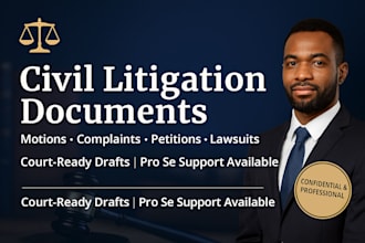 draft strong and persuasive civil litigation documents, motions, and lawsuits