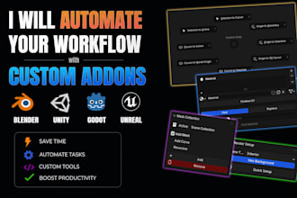 automate your workflow with custom addons for blender, unity, godot and unreal