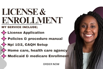 do medicaid application, home health care license, state compliance document