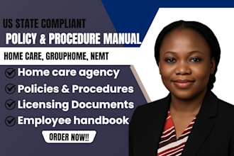 write homecare, grouphome maryland, texas, wisconsin policy and procedure manual