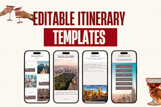 design editable travel itinerary and posters in canva