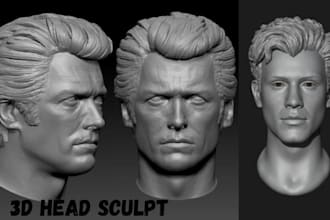 sculpt 3d head bust 3d head sculpting 3d cosplay model 3d face stl 3d printing