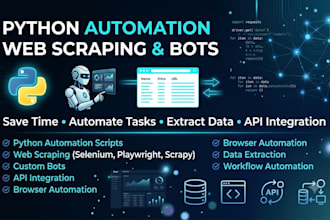 develop python bots, automation scripts and web scraper