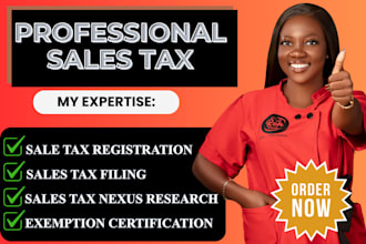 get you sales tax registration, filing, nexus research exemption certification