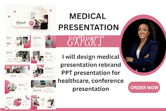 design medical presentation rebrand PPT presentation for healthcare, conference