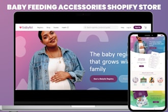 build baby feeding accessories shopify store, baby products droshipping website