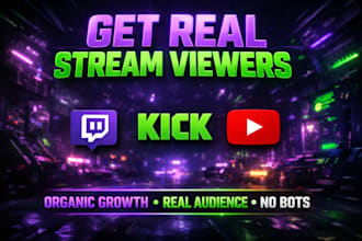 do twitch promotion, twitch affiliate, kick promotion for live viewers