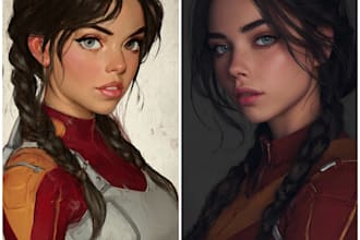 draw your characters and fanart in semi realistic art