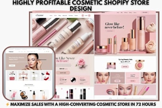 design cosmetic shopify store lipstick nail lip gloss makeup spa beauty  website