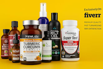do bottle, can, box, sticker, product label, packaging design with 3d mockup