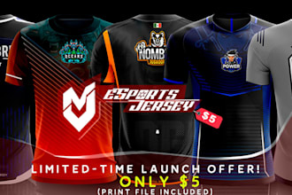 sublimation custom esports jersey design with print ready files
