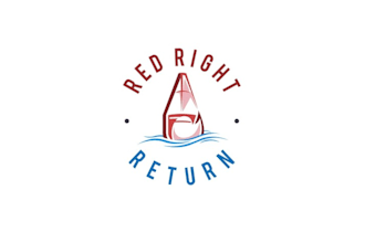 design awesome red right return logo