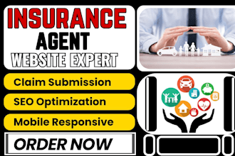 design insurance agent website auto home health quote forms claim help online