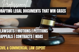 draft court pleadings motion lawsuit complaint petition appeal answer nda