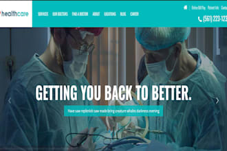 create healthcare website doctor website dentist website medical clinics website