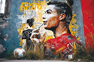 draw any graffiti mural wall art or pop art