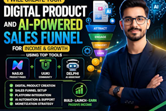 create your digital product and ai powered sales funnel for income with nasio