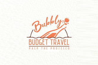 design outstanding champagne travel goals logo