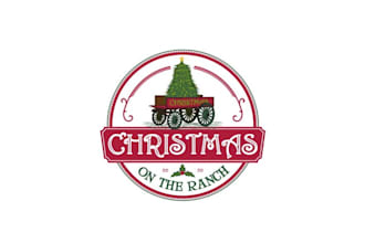 design premium christmas on the ranch logo