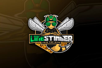 design organic fresh bee honey logo