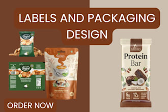 design organic skincare product label, pouch, and food packaging for your brand