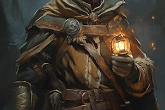 do fantasy dnd character illustration