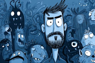 cartoon doodle horror art illustration for your project
