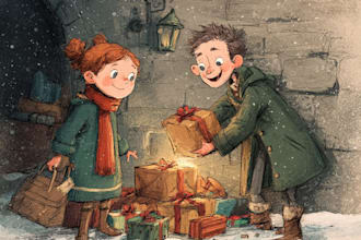 christmas book illustration, christmas children book