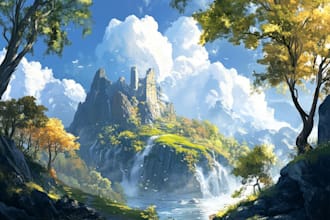 do fantasy landscape illustrations