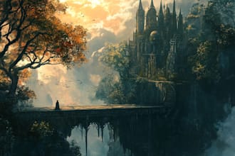 digitally paint fantasy landscape