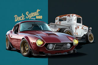 create a automotive car or any vehicle illustrations