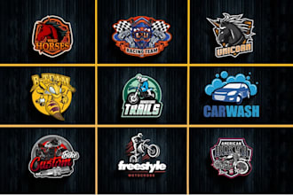 make golf club,horse racing, motorcycle and automotive logo