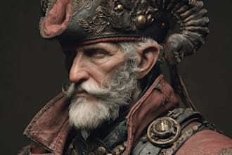 make fantasy character in vintage style