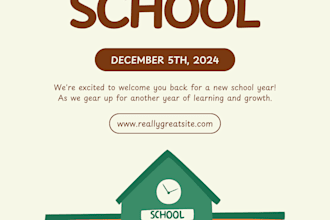 design school posters, flyers and kids banners