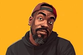 draw your photo to cartoon portrait avatar vector