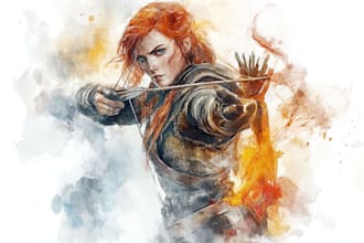 illustrate watercolor dnd party design