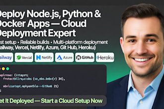 deploy nodejs python docker app to vercel railway azure netlify github heroku ai