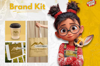 design logo with brand kit, brand style guides, brand book design