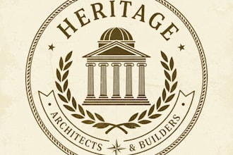 design a vintage architecture logo with classic and elegant vibes