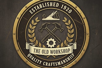 design a vintage carpentry logo with classic woodworking style
