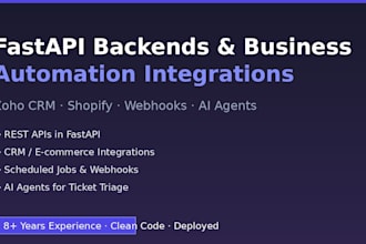build fastapi backends, webhooks and business automation integrations