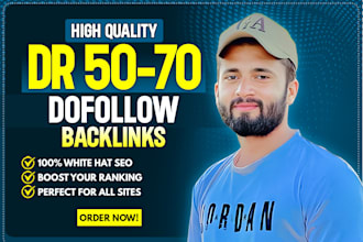 create high dr 50 to 70 seo dofollow backlinks